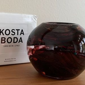 Kosta Boda Cool Moons hurricane votive brown